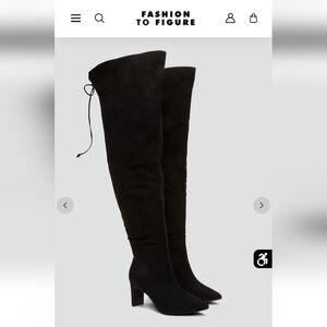 Over-the-Knee Black Suede Women's Boots - Classic Tall Style